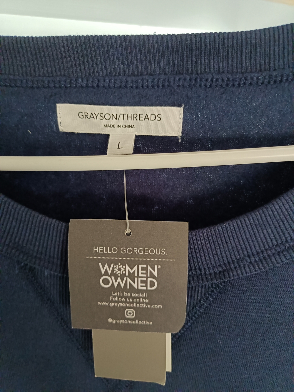 Grayson Threads Navy Crewneck Sweater Crop